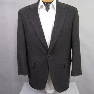 Warren Sewell Mens Sport Coat 42L Charcoal Solid Gray‎ 100% Camel Hair